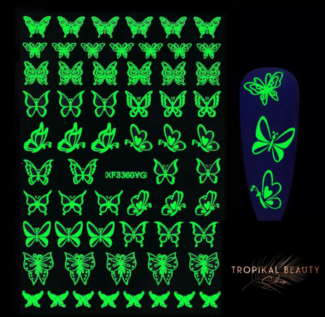 Glow in the dark Butterfly stickers