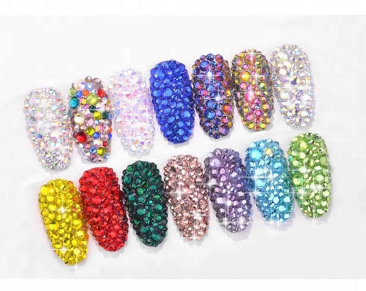 Multi size flat bottom rhinestones