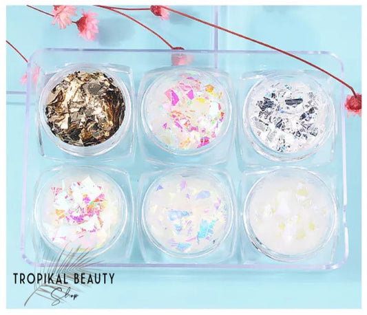 6pcs irregular broken glass effect