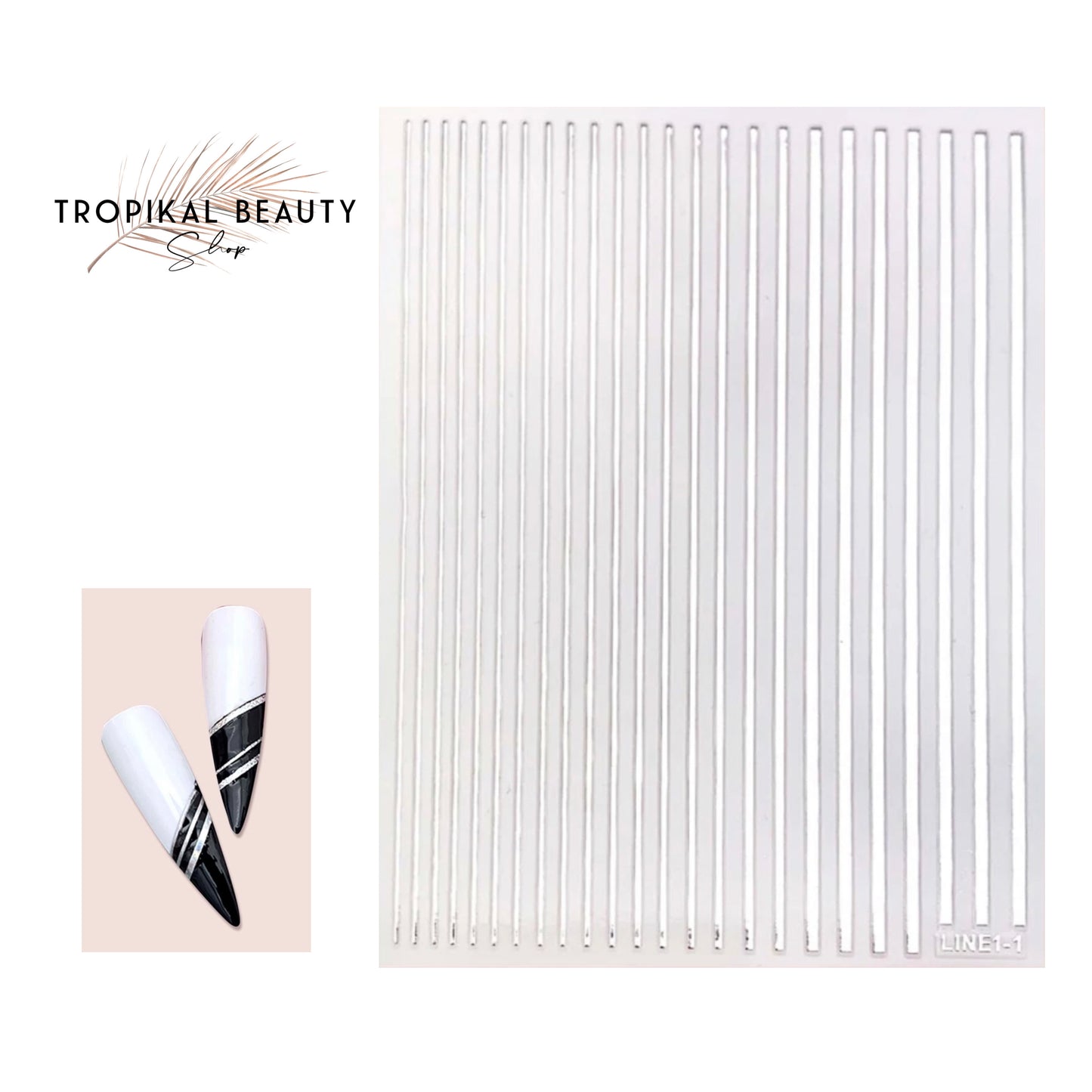 Striping tape nail stickers- various colors