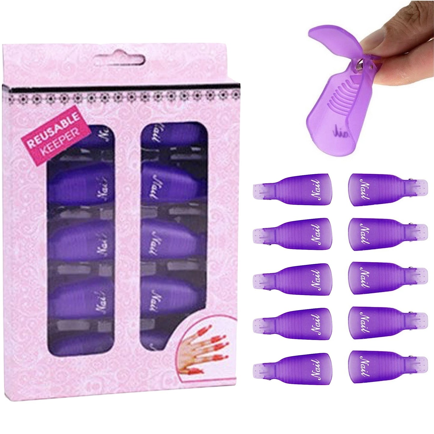 10pcs soak off nail clips