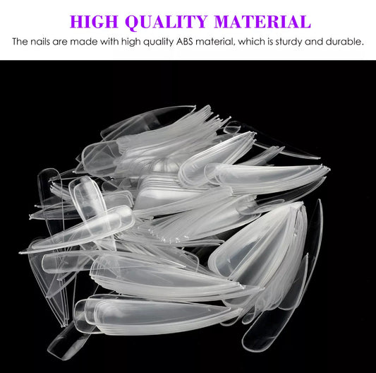500 pcs long sharp stiletto clear nail tips