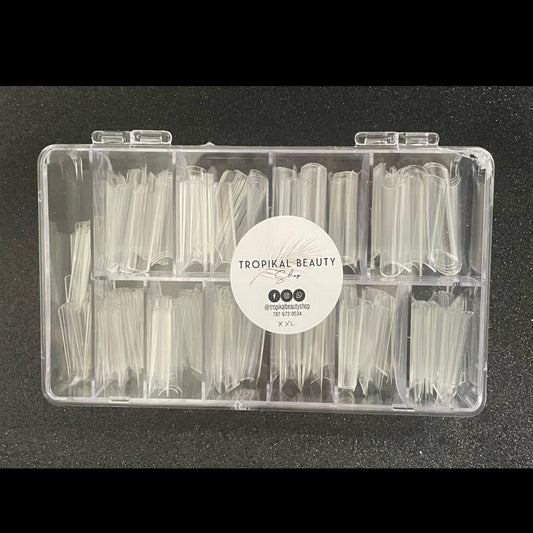 XXL C curve-Straight- Square Nail Tips Box-clear 550pcs