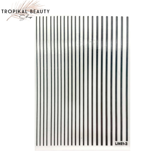 Striping tape nail stickers- various colors