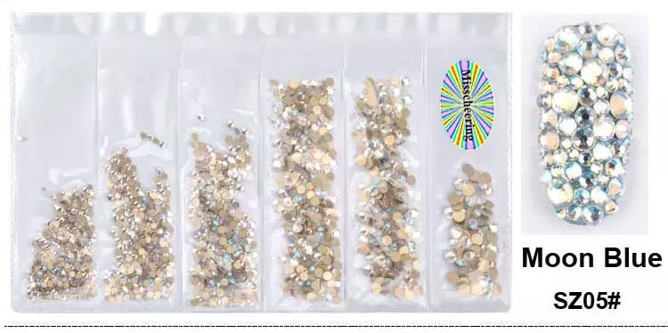 Multi-size 1440 pcs AB crystal glass stones