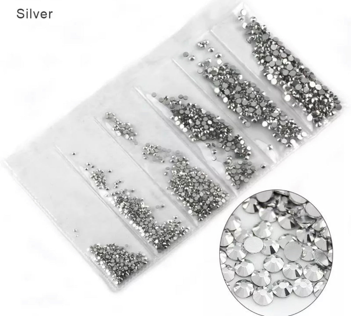 Multi-size 1440 pcs AB crystal glass stones