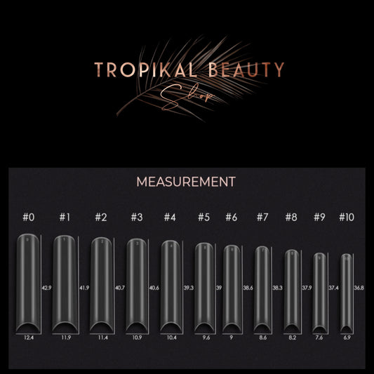 XXL C curve-Straight- Square Nail Tips Box-clear 550pcs