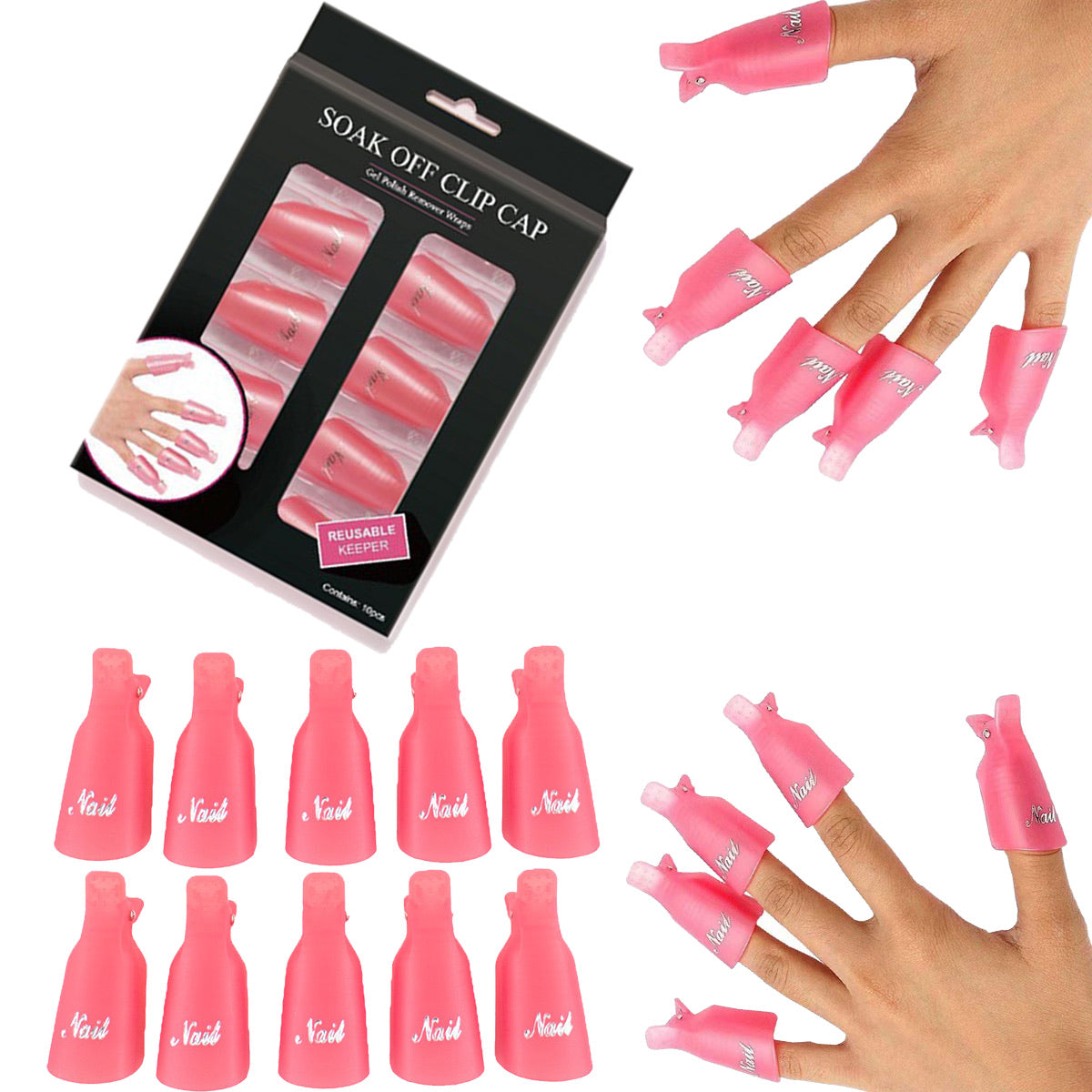 10pcs soak off nail clips