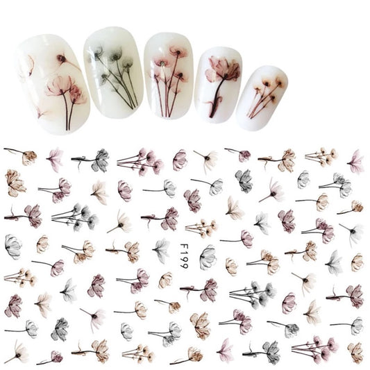 Floral nail art stickers