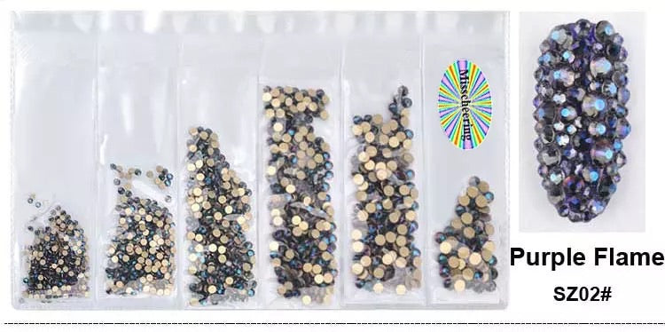 Multi-size 1440 pcs AB crystal glass stones