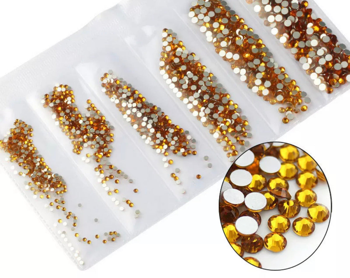 Multi-size 1440 pcs AB crystal glass stones