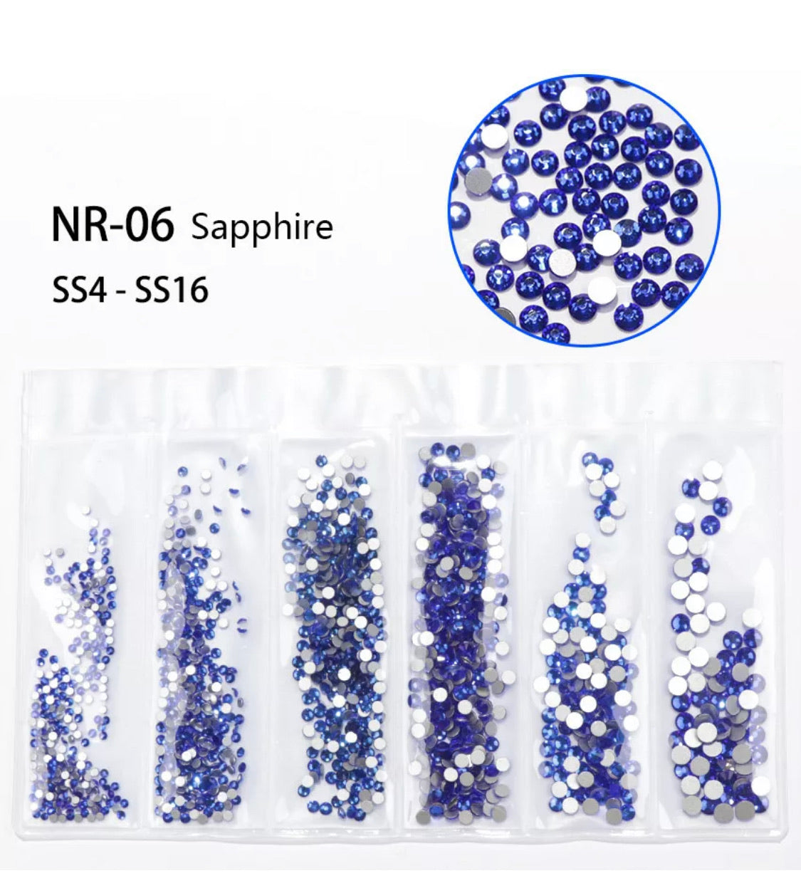 Multi-size 1440 pcs AB crystal glass stones